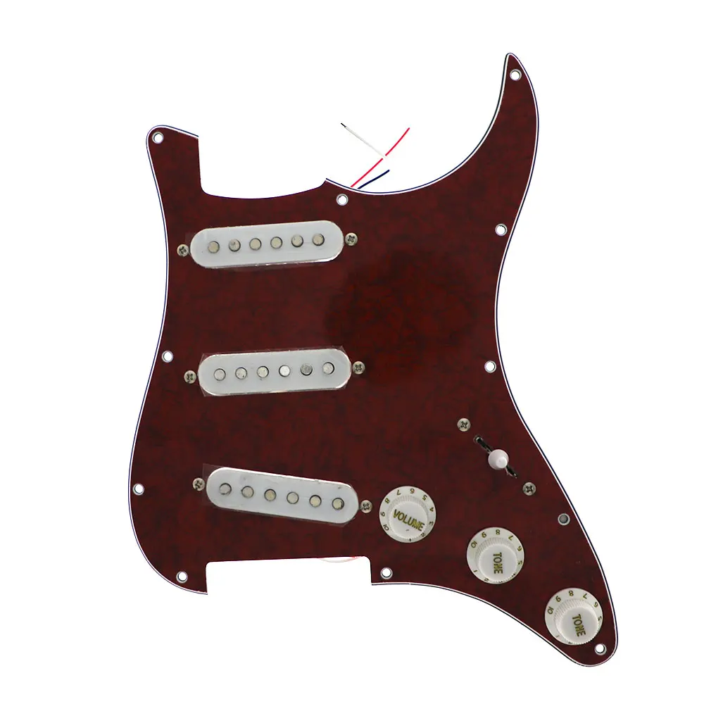 Загруженная электрическая гитара Предварительно Проводная ST Pickguard красная