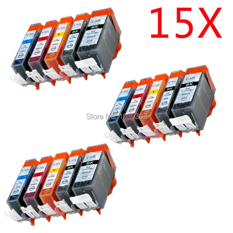 15 pack Compatible Ink Cartridges for PGI-520 CLI-521 for Pixma MP540 MP550 MP560 MP620 MP630 MP640 MP980 MP990 MX860 MX870
15 pack Compatible Ink Cartridges for PGI-520 CLI-521 for Pixma MP540 MP550 MP560 MP620 MP630 MP640 MP980 MP990 MX860 MX870