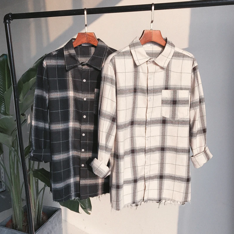 Fashion raw edge plaid casual shirts men turn down collar full sleeve shirt 2019 autumn winter
Fashion raw edge plaid casual shirts men turn down collar full sleeve shirt 2019 autumn winter