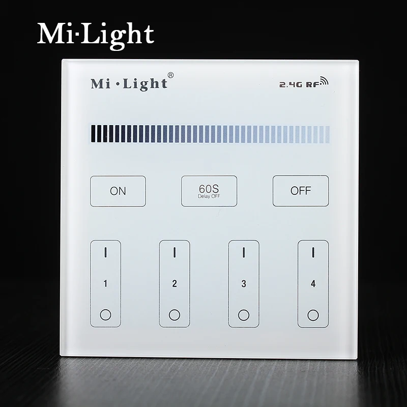 Milight T1 AC220V 4-Zone Brightness Dimming Smart Panel Remote Controller led dimmer for led strip light lamp or bulb
Milight T1 AC220V 4-Zone Brightness Dimming Smart Panel Remote Controller led dimmer for led strip light lamp or bulb
