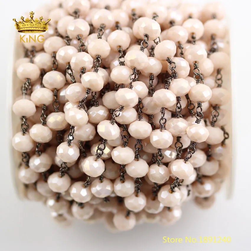5meter Beige Glass 5x8mm Faceted Rondelle Glass Beads Chains Findings,Wire Wrapped Gunmetal Plating Copper Glass Chains ZJ250
5meter Beige Glass 5x8mm Faceted Rondelle Glass Beads Chains Findings,Wire Wrapped Gunmetal Plating Copper Glass Chains ZJ250