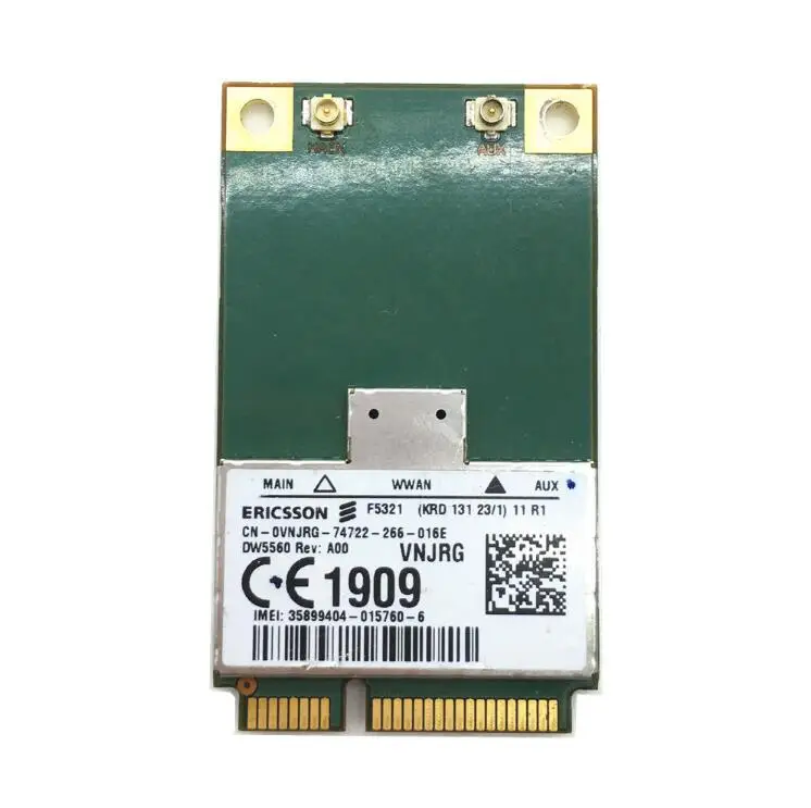 Оригинальная Подлинная беспроводная карта памяти Dell DW5560 N173 3G CN-0VNJRG MINI PCI-E
Оригинальная Подлинная беспроводная карта памяти Dell DW5560 N173 3G CN-0VNJRG MINI PCI-E