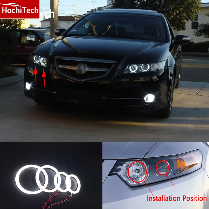 

HochiTech Eexcellent milk white cotton cover SMD angel eyes halo ring kit daytime running light DRL for Acura TSX 2009-2012