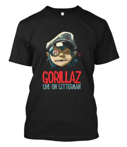Рок тяжелый металл стиль ORILLAZ Live On Letterman Bla Мужская футболка Размер Printed печатные