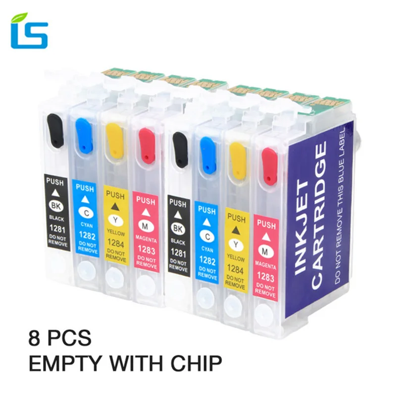 8 шт./компл. пустой картридж для принтера T1281 T1282 T1283 T1284 EPSON stylus S22 SX130 SX125 SX235W SX435W SX425W