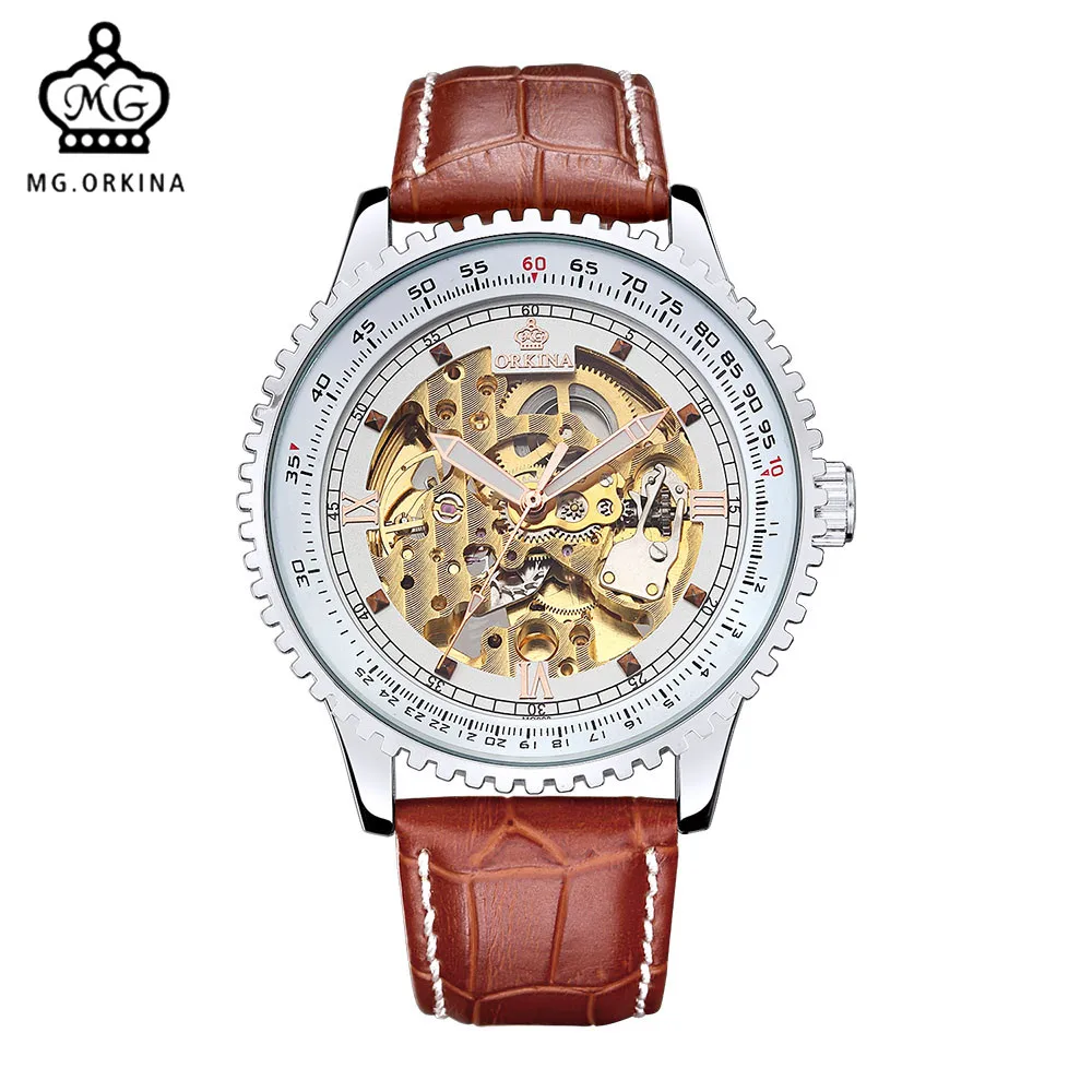 MG. ORKINA Brand Watches Men Leather Strap Black Gold Skeleton Auto Mechanical Wristwatch Man Clock Reloj Hombre 
MG. ORKINA Brand Watches Men Leather Strap Black Gold Skeleton Auto Mechanical Wristwatch Man Clock Reloj Hombre