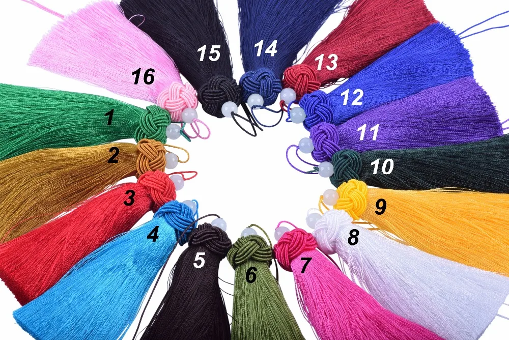 11Colors For Your Chosing-KONMAY 5pcs 3.8''(9.5cm) Handmade Imitation Silk Tassels with Threaded Cap and Jade Beads
11Colors For Your Chosing-KONMAY 5pcs 3.8''(9.5cm) Handmade Imitation Silk Tassels with Threaded Cap and Jade Beads