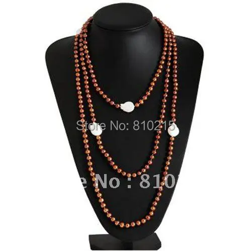 76'inchs long necklace AA 7-14mm Brown color Round Freshwater Pearl +White Coin Pearl Necklace Wholesale new free shipping NF126
76'inchs long necklace AA 7-14mm Brown color Round Freshwater Pearl +White Coin Pearl Necklace Wholesale new free shipping NF126