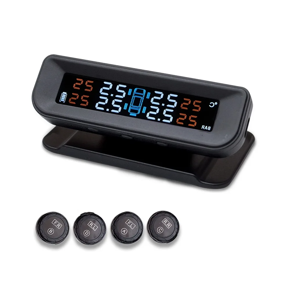 Car Tire Pressure Monitoring System With 4 Sensor TPMS Digital LCD Display Solar Power Tyre Pressure Monitor Auto Security Alarm
Car Tire Pressure Monitoring System With 4 Sensor TPMS Digital LCD Display Solar Power Tyre Pressure Monitor Auto Security Alarm
