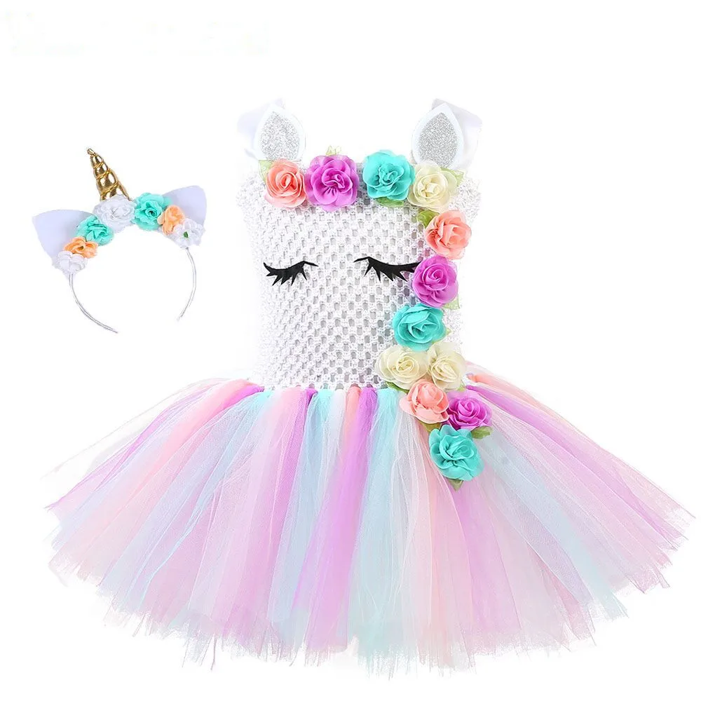 Flower Girls Unicorn Tutu Dress Pastel Rainbow Princess Girls Birthday Party Dress Children Kids Halloween Unicorn Costume 1-14Y
Flower Girls Unicorn Tutu Dress Pastel Rainbow Princess Girls Birthday Party Dress Children Kids Halloween Unicorn Costume 1-14Y