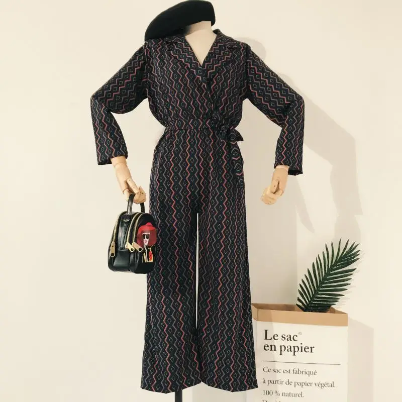 Women's spring summer vintage geometric print Playsuits Lady's high waist Wide leg pants beach vacation Jumpsuits TB1071
Women's spring summer vintage geometric print Playsuits Lady's high waist Wide leg pants beach vacation Jumpsuits TB1071