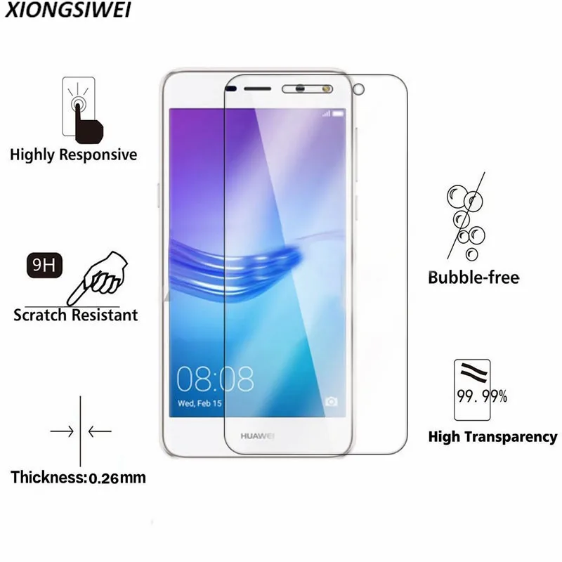 Закаленное стекло 9H 2.5D для Huawei Y5 2017 тонкое взрывозащищенное Защитное с защитой от