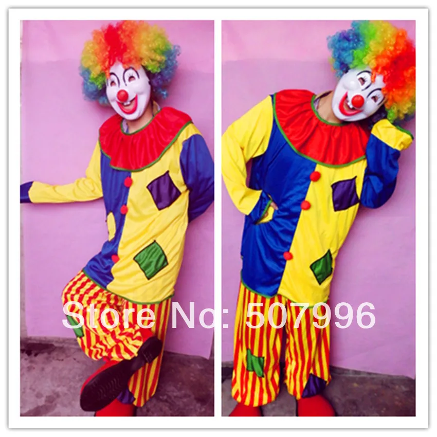 Cosplay adult party Clown costume,including clown clothes+trouses+colorful hair D-1154
Cosplay adult party Clown costume,including clown clothes+trouses+colorful hair D-1154