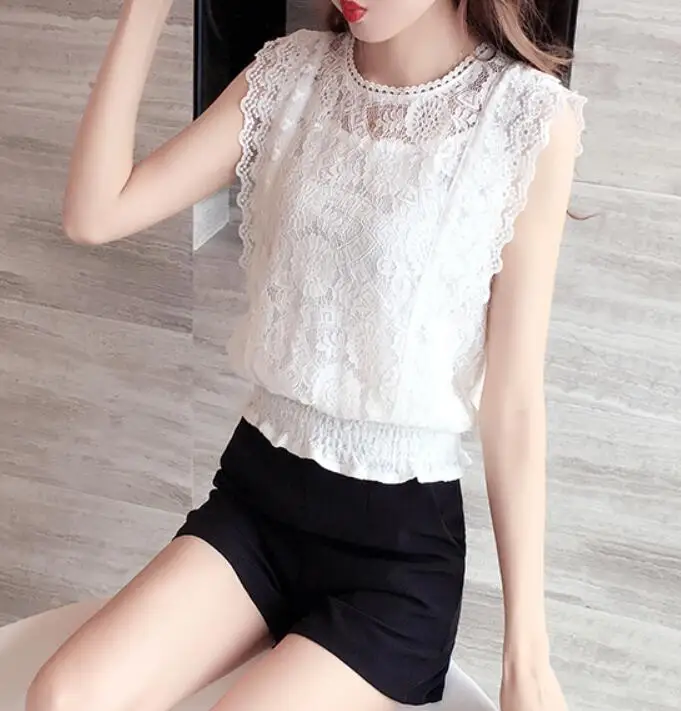 Sleeveless Chiffon Shirt Female Summer 2019 New Korean Fashion Ladies Tops Loose Fresh Hollow Out Lace Temperament Lady Blouse
Sleeveless Chiffon Shirt Female Summer 2019 New Korean Fashion Ladies Tops Loose Fresh Hollow Out Lace Temperament Lady Blouse