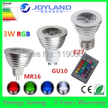 RGB LED Lamp E27 GU10 spotlight Bulb Multi Colors Change 85-265V for Home Party decoration with IR Remote
RGB LED Lamp E27 GU10 spotlight Bulb Multi Colors Change 85-265V for Home Party decoration with IR Remote