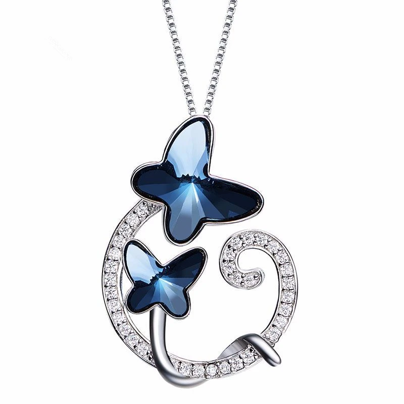 Crystal Blue Butterfly Pendant Women's Necklace Silver 925 Jewelry Fashion Choker Chain Jewelery 2018 Top
Crystal Blue Butterfly Pendant Women's Necklace Silver 925 Jewelry Fashion Choker Chain Jewelery 2018 Top