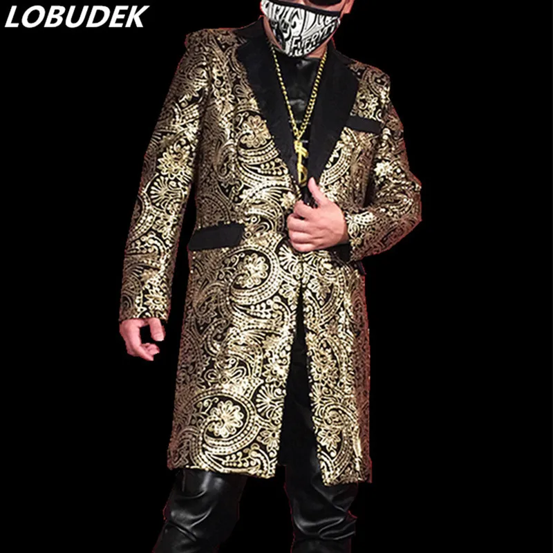 Men Sparkly Gold Sequins Long Coat Prom Party Fashion Slim Blazers Outerwear Nightclub Bar Singer Host Stage Performance Costume
Men Sparkly Gold Sequins Long Coat Prom Party Fashion Slim Blazers Outerwear Nightclub Bar Singer Host Stage Performance Costume