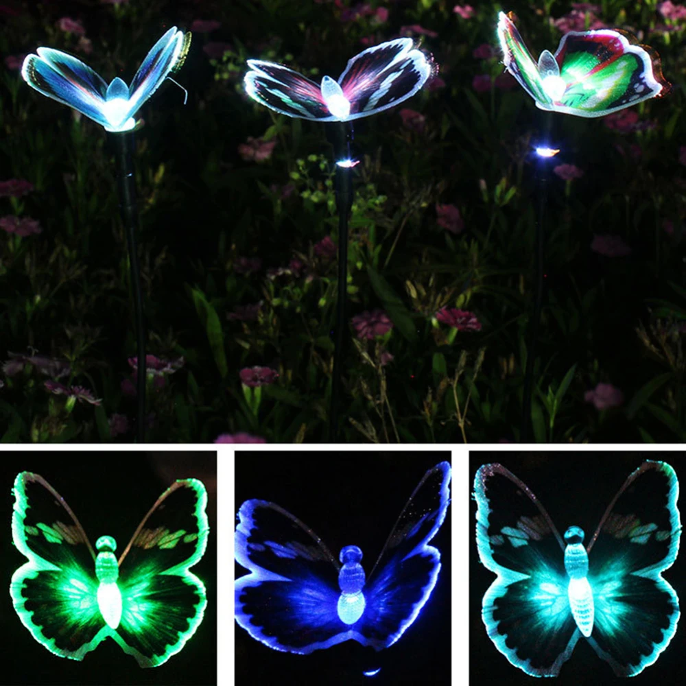 Led Garden Solar Light Color-Changing Outdoor Waterproof Butterfly For Decoration Path Lawn Landscape Lamp | Лампы и освещение