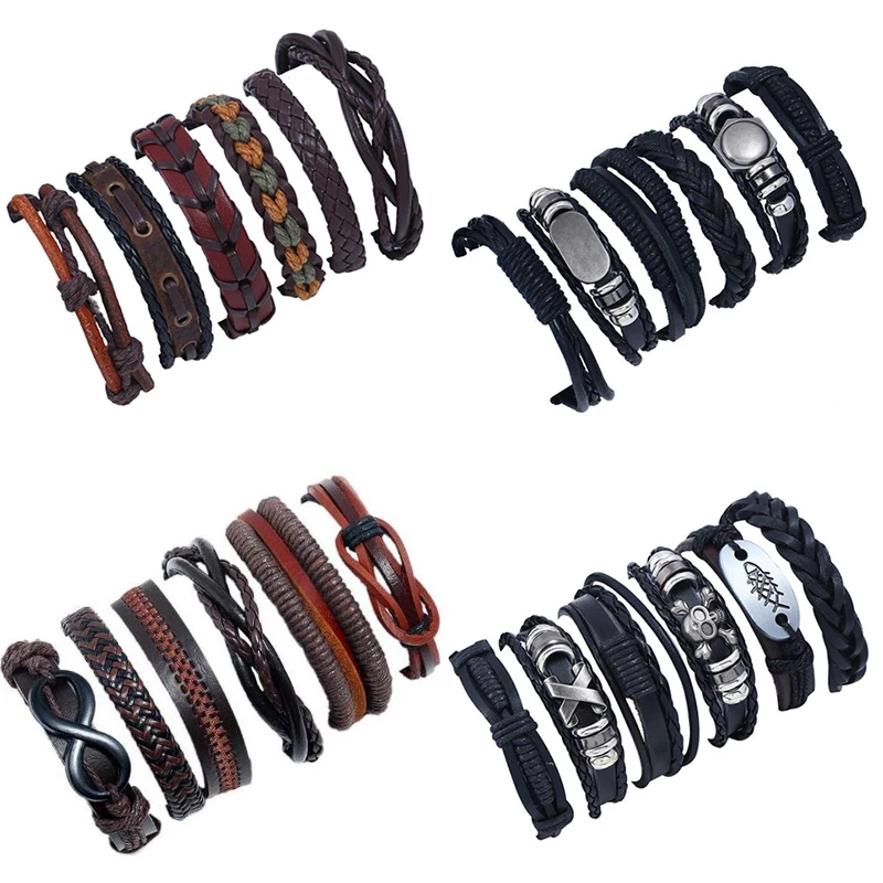 Bracelets & Bangles Sets 2019 Womens Men Leather Bracelets Sets Pulseira Masculina Braiding Charm Bracelet Jewelry Bileklik
Bracelets & Bangles Sets 2019 Womens Men Leather Bracelets Sets Pulseira Masculina Braiding Charm Bracelet Jewelry Bileklik