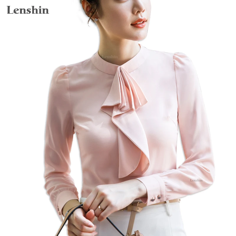 Lenshin шифоновые рубашки для женщин, блузка с галстуком, офисная одежда, женские топы с бантом, Сорочка свободного покроя
Lenshin шифоновые рубашки для женщин, блузка с галстуком, офисная одежда, женские топы с бантом, Сорочка свободного покроя