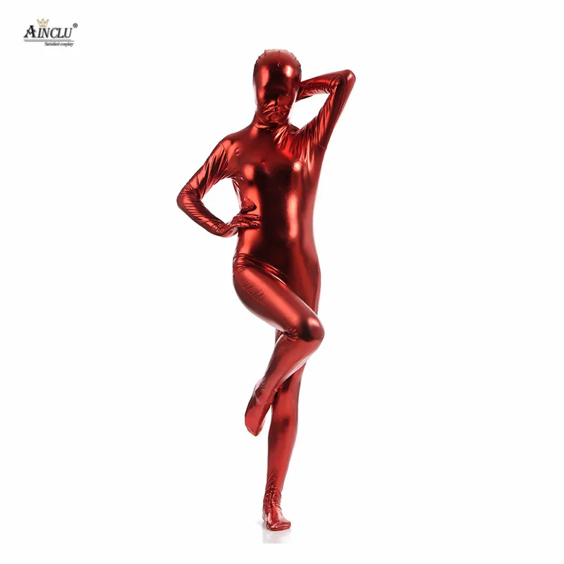 Ainclu цельный красный клей металлик Zentai для хеллоуина Блестящий спандекс с длинным рукавом Женское боди сексуальное Zentai
Ainclu цельный красный клей металлик Zentai для хеллоуина Блестящий спандекс с длинным рукавом Женское боди сексуальное Zentai