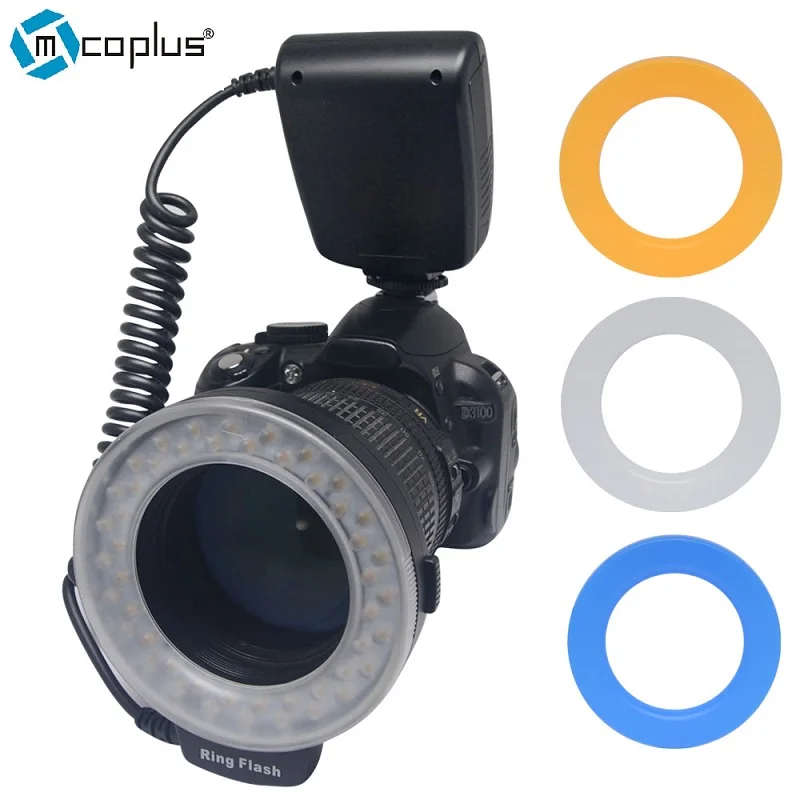 Mcoplus RF-550D макро светодио дный кольцо света вспышки Speedlite для Canon Nikon Olympus Panasonic DSLR