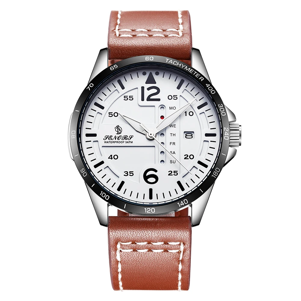Sport Quartz Men Watches Waterproof Brown Genuine Leather Japan Movement Day Date SENORS Brands
Sport Quartz Men Watches Waterproof Brown Genuine Leather Japan Movement Day Date SENORS Brands