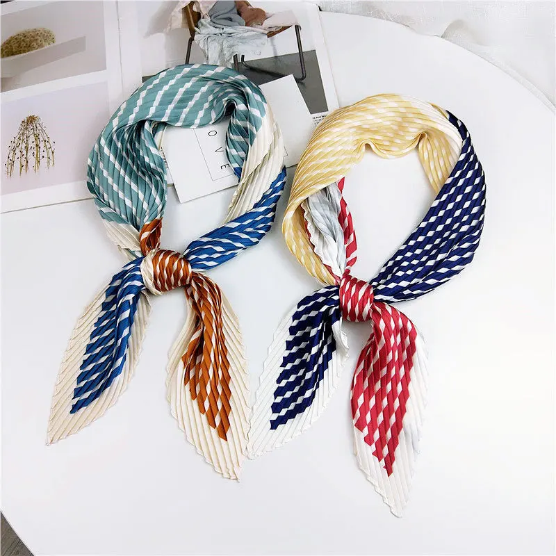 women handle bag hair multifunctional stripe patchwork contrast color pleated bandana satin silk square hijab scarf crinkle
women handle bag hair multifunctional stripe patchwork contrast color pleated bandana satin silk square hijab scarf crinkle