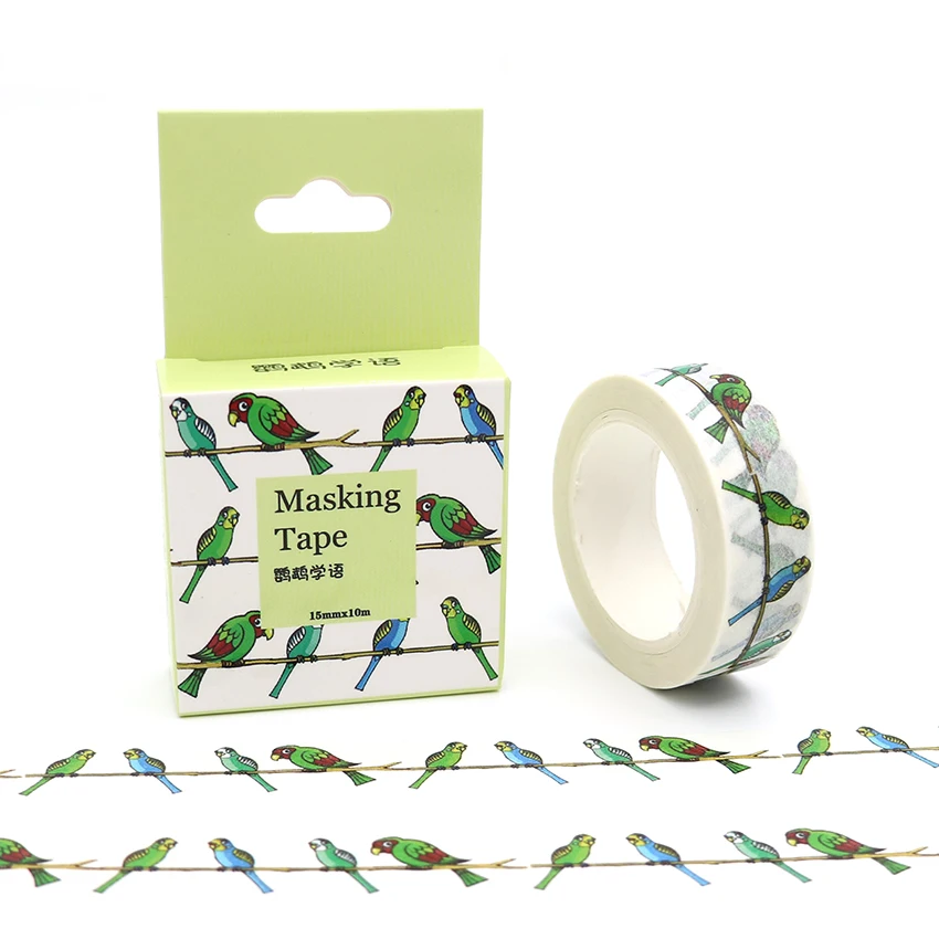 15mm*10m Box Package Talking Parrot Washi Tape Masking Tape Decorative Scrapbooking Office Adhesive DIY Sticker Label Tape
15mm*10m Box Package Talking Parrot Washi Tape Masking Tape Decorative Scrapbooking Office Adhesive DIY Sticker Label Tape