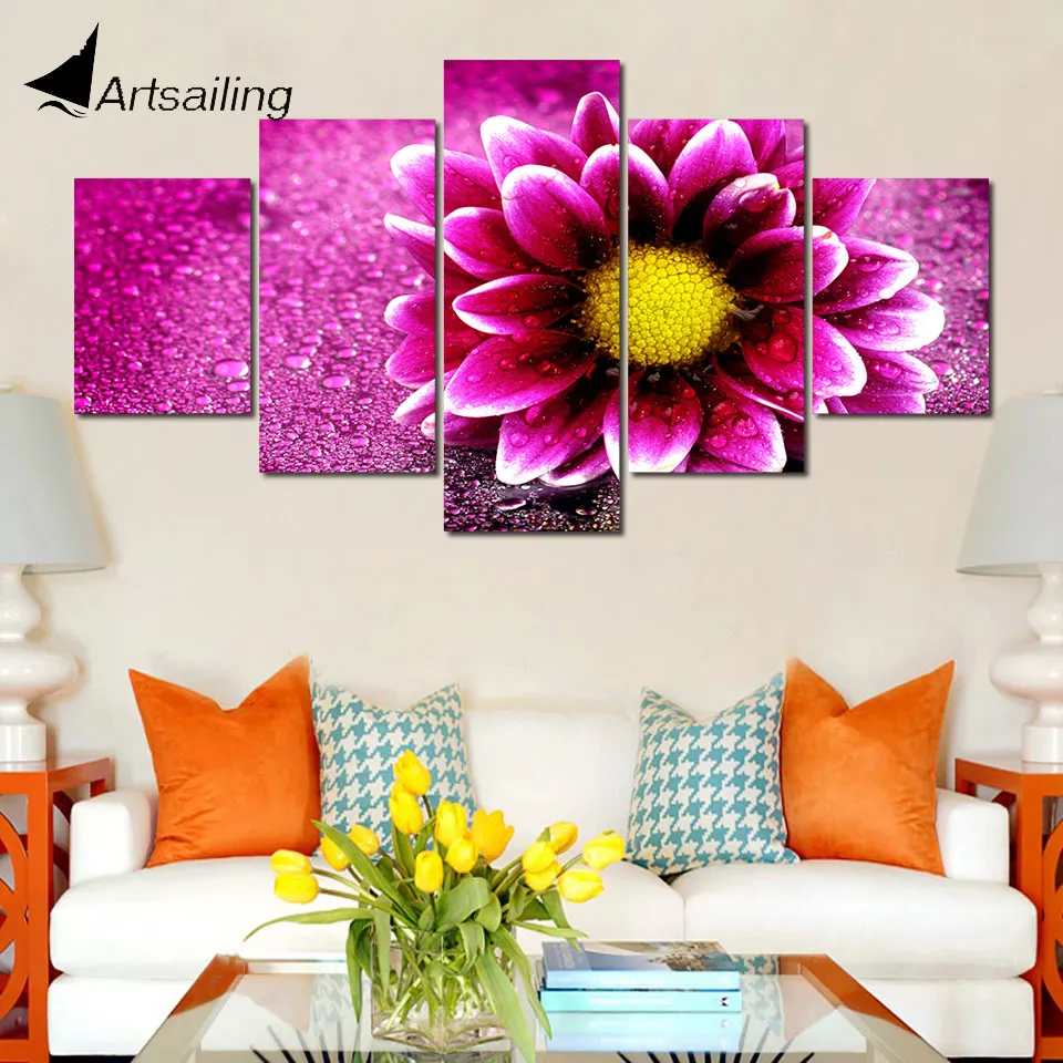 Modern Wall Art Pictures Home Decor Posters Flower 5 Panel Flower Purple Blossom Chrysanthemum Living Room HD Printed Painting
Modern Wall Art Pictures Home Decor Posters Flower 5 Panel Flower Purple Blossom Chrysanthemum Living Room HD Printed Painting