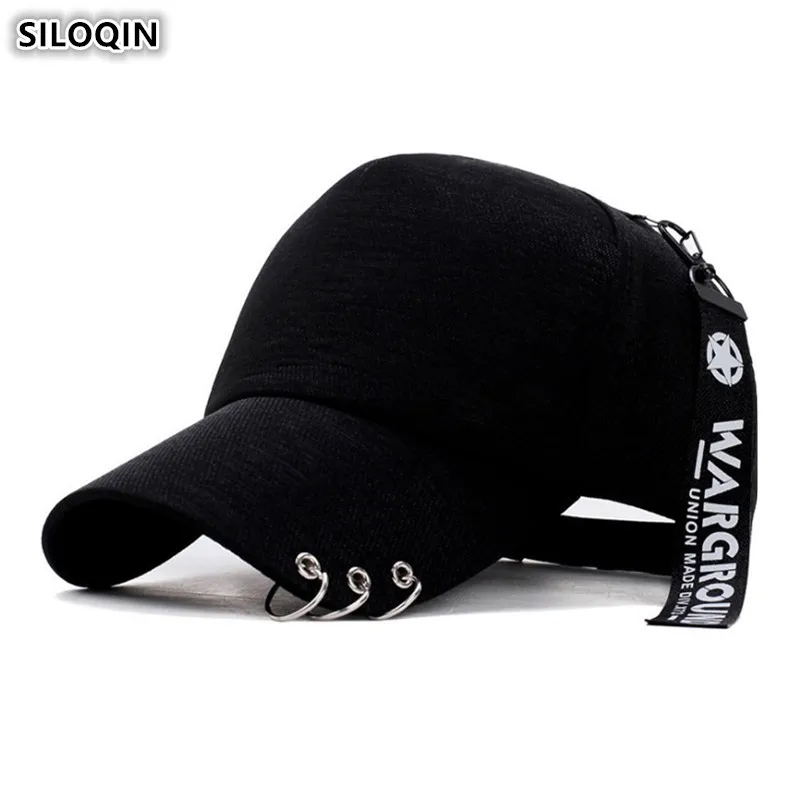 SILOQIN Adjustable Head Size Women's Ponytail Baseball Caps Snapback Cap NEW Personality Iron Ring Hanging Strap Hip Hop Cap
SILOQIN Adjustable Head Size Women's Ponytail Baseball Caps Snapback Cap NEW Personality Iron Ring Hanging Strap Hip Hop Cap