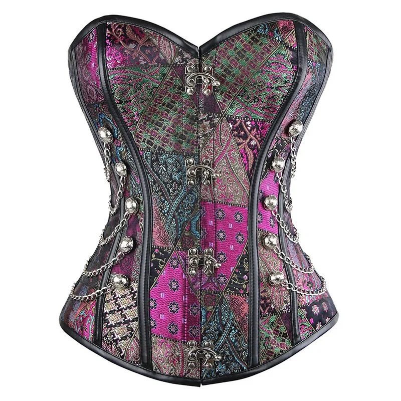 Women's Spiral Steel Boned Corset Fashion Printed Gothic Bustier Sexy Halloween Burlesque Steampunk Overbust Espartilho Femme
Women's Spiral Steel Boned Corset Fashion Printed Gothic Bustier Sexy Halloween Burlesque Steampunk Overbust Espartilho Femme