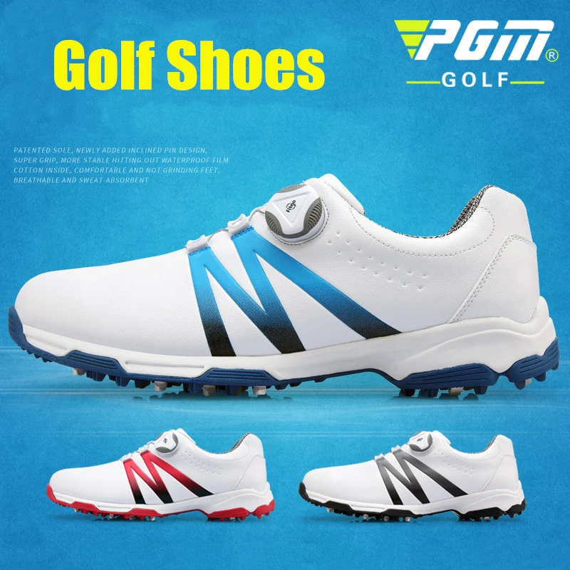 PGM 2019 мужские кожаная обувь для гольфа непромокаемые кроссовки автоматические