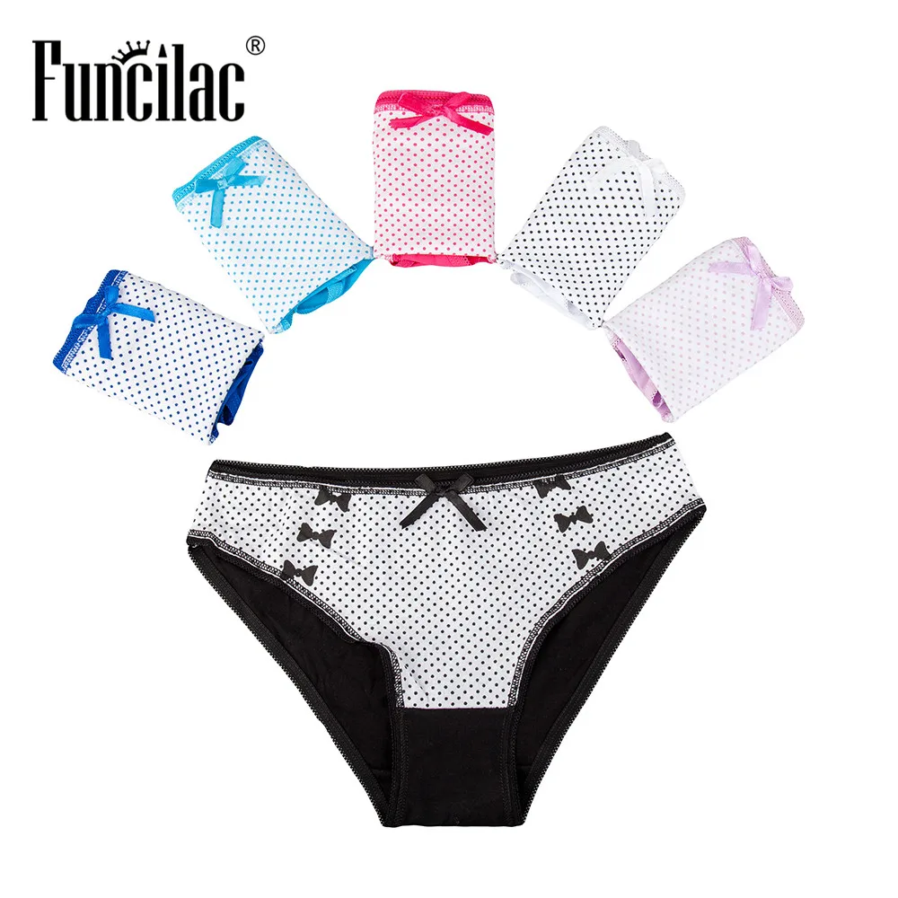 FUNCILAC Sexy Women Underwear Cute Polka Dots Panties Cotton Briefs Underpants Female Ladies Knickers Lingerie 5pcs/lot
FUNCILAC Sexy Women Underwear Cute Polka Dots Panties Cotton Briefs Underpants Female Ladies Knickers Lingerie 5pcs/lot