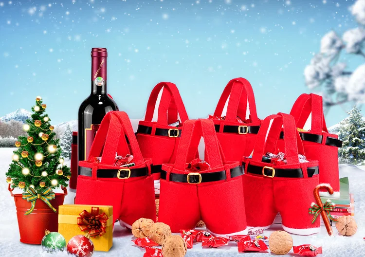 Free Shipping Free shipping Christmas Gift Bag Santa Wine Bottle Cover Santa Gift Pant Style Treat Bags For Candy A750
Free Shipping Free shipping Christmas Gift Bag Santa Wine Bottle Cover Santa Gift Pant Style Treat Bags For Candy A750
