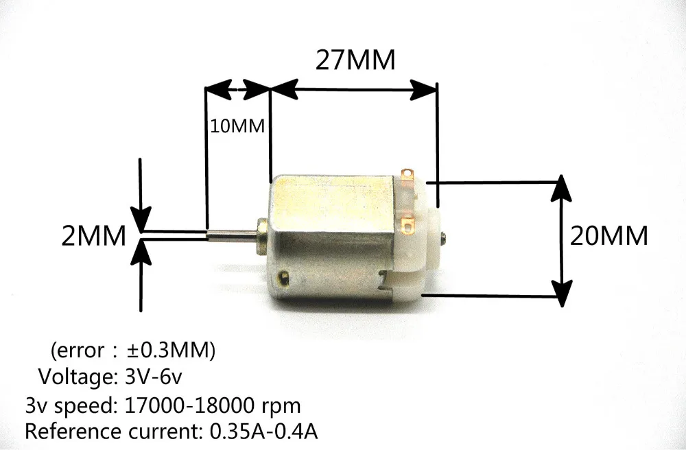 Free shipping 500PCS/ 130 Small DC motor 3 to 5V Miniature motor four-wheel motor small 17000-18000 RPM
Free shipping 500PCS/ 130 Small DC motor 3 to 5V Miniature motor four-wheel motor small 17000-18000 RPM
