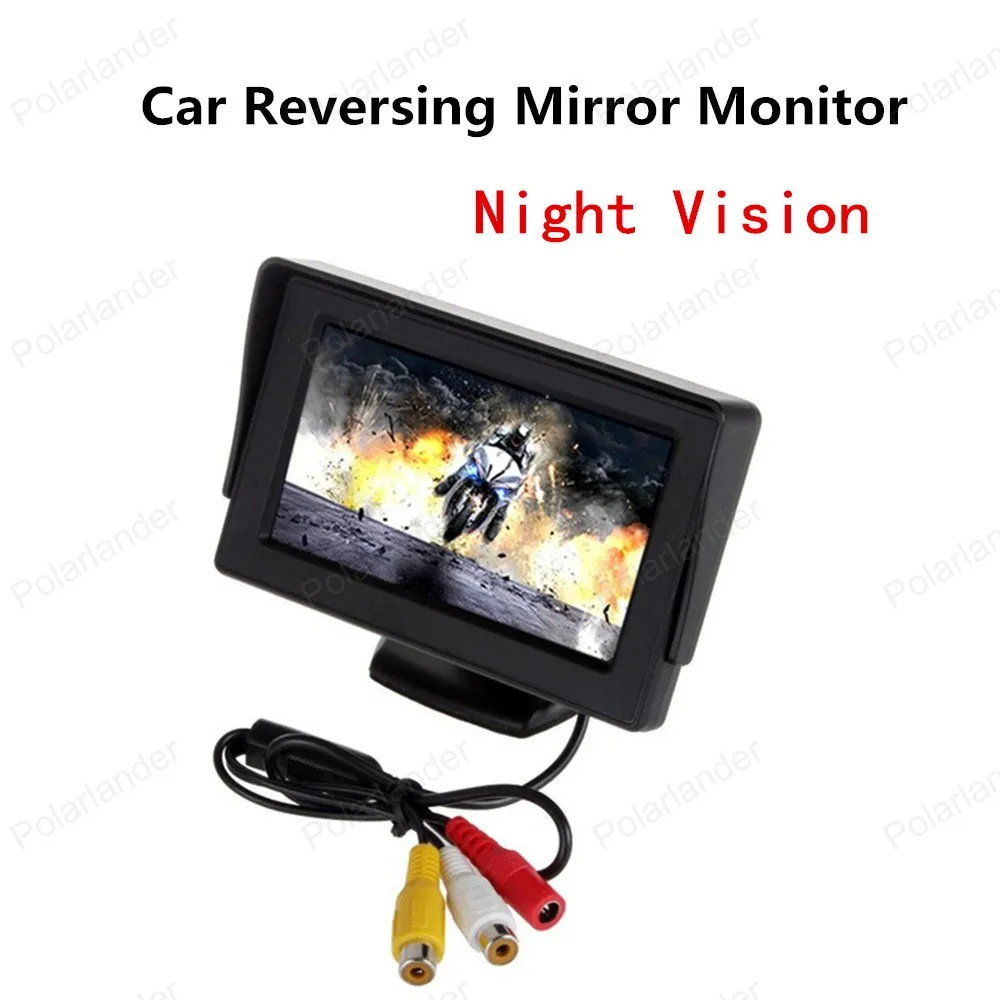 

Горячая Распродажа, камера заднего вида ночного видения 4,3 дюйма, монитор для парковочного зеркала автомобиля, светодиодный дисплей