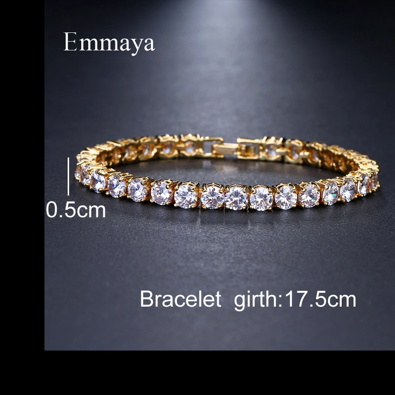Emmaya Brand Luxury Classic AAA Cubic Zircon Two Colors Round Fashion Bracelets For Woman Popular Wedding Party Birthday Gift | Украшения и