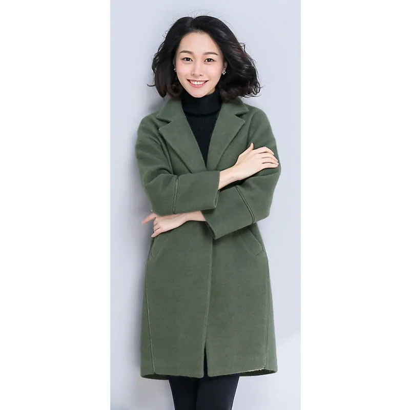 Large size woolen coat female long section Korean version 2019 autumn and winter new loose cloak plus velvet woolen coat A384
Large size woolen coat female long section Korean version 2019 autumn and winter new loose cloak plus velvet woolen coat A384