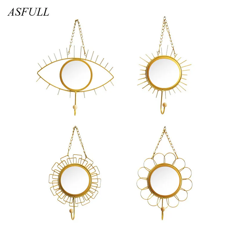 ASFULL Nordic style Geometric Eye Flower Design Mirror Iron Art Hooks for Wall Hanging Handmade Home Decoration Hook Key Clothes
ASFULL Nordic style Geometric Eye Flower Design Mirror Iron Art Hooks for Wall Hanging Handmade Home Decoration Hook Key Clothes