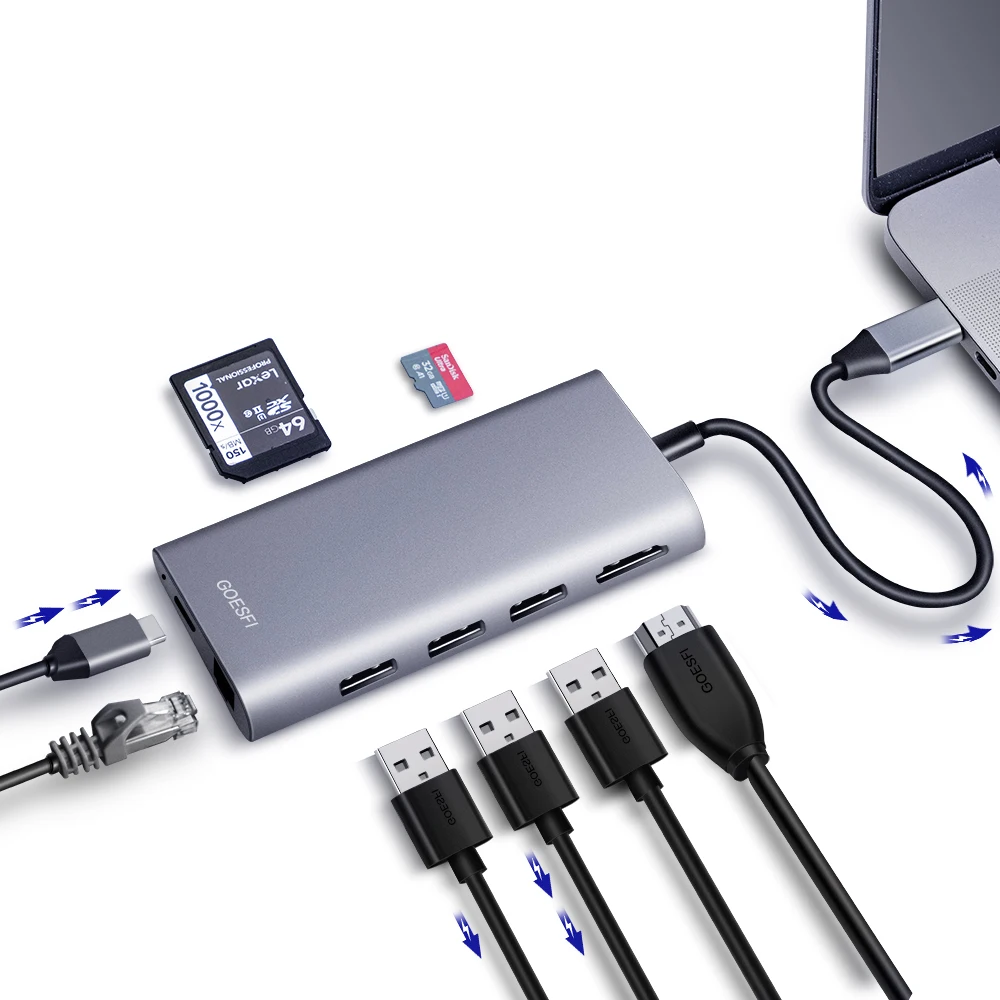 USB C концентратор HDMI адаптер для MacBook Pro/Air 2018 HP Dell XPS Inspiron Latitude Lenovo Thinkpad Yoga Acer Asus