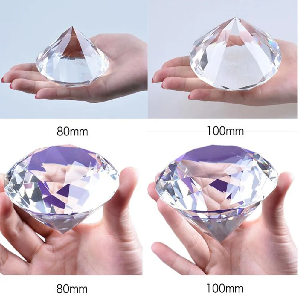 White And Flawless 2pcs 80mm100mm Clear K9 Crystal Diamond Paperweight Made By Machine Diameter Romantic Gift Wedding Decoration
White And Flawless 2pcs 80mm100mm Clear K9 Crystal Diamond Paperweight Made By Machine Diameter Romantic Gift Wedding Decoration