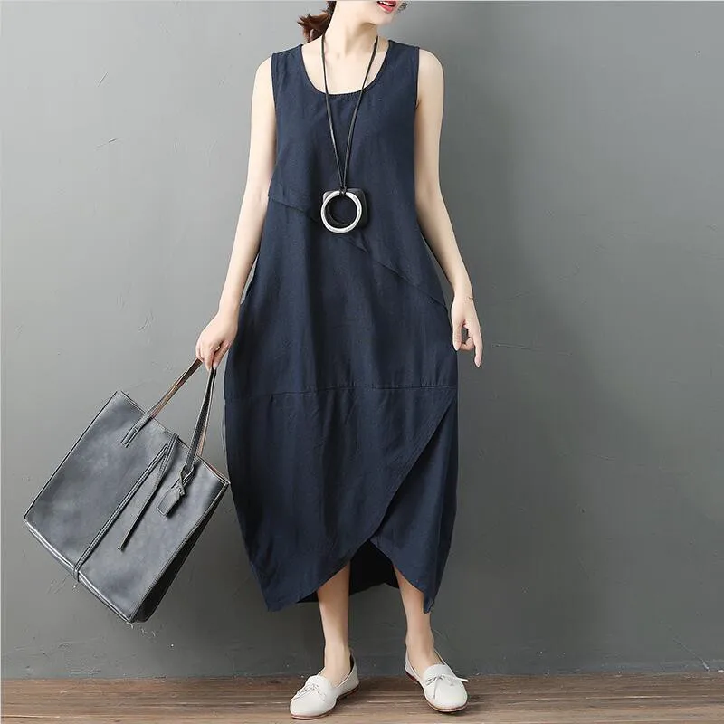 2022 Women Summer Solid Cotton And Linen Tank Dress Sleeveless Casual Loose Slim Irregular Long Dress Holiday Vestido
2022 Women Summer Solid Cotton And Linen Tank Dress Sleeveless Casual Loose Slim Irregular Long Dress Holiday Vestido
