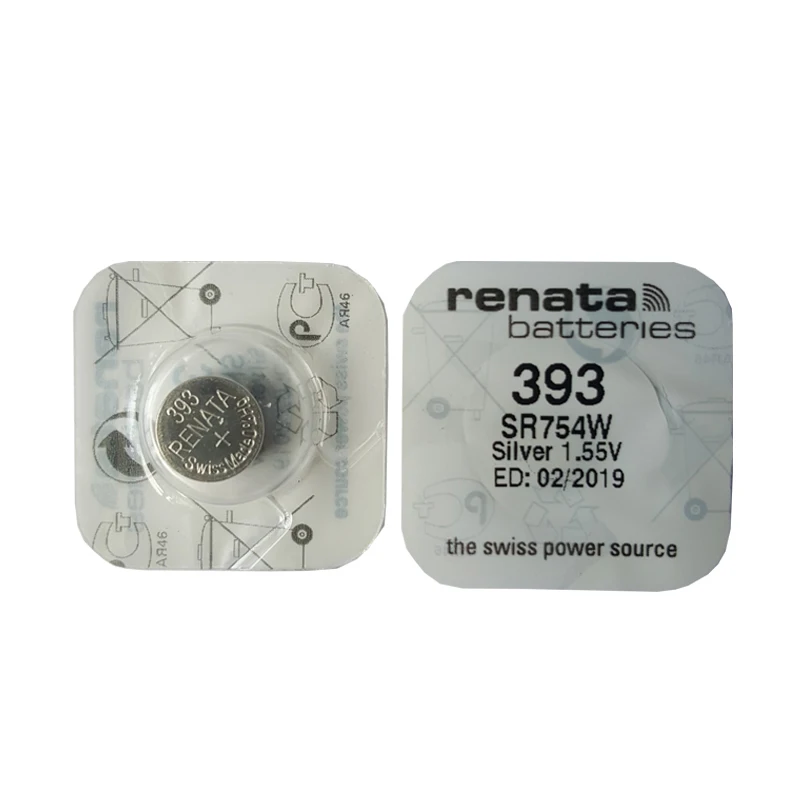 2 шт./лот RENATA часы из оксида серебра 393 SR754W 754 1 55 V 100% renata аккумулятор | Электроника