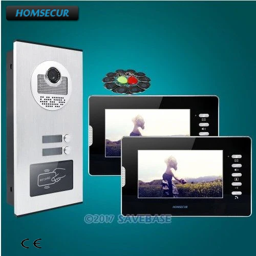 HOMSECUR 7 "Квартира видео домофон комплект с 2 шт. мониторов для безопасного дома
HOMSECUR 7 "Квартира видео домофон комплект с 2 шт. мониторов для безопасного дома
