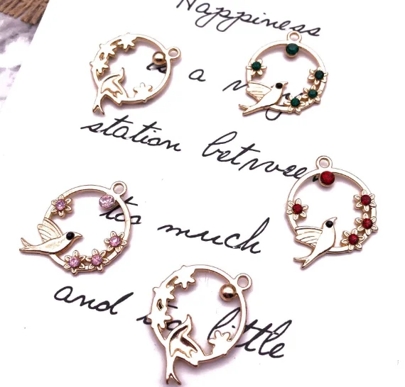 50pcs Fashion pearly-lustre bird flower 4 colors Jewelry Making earrings bracelet necklace keychain DIY accessories 22*25mm
50pcs Fashion pearly-lustre bird flower 4 colors Jewelry Making earrings bracelet necklace keychain DIY accessories 22*25mm
