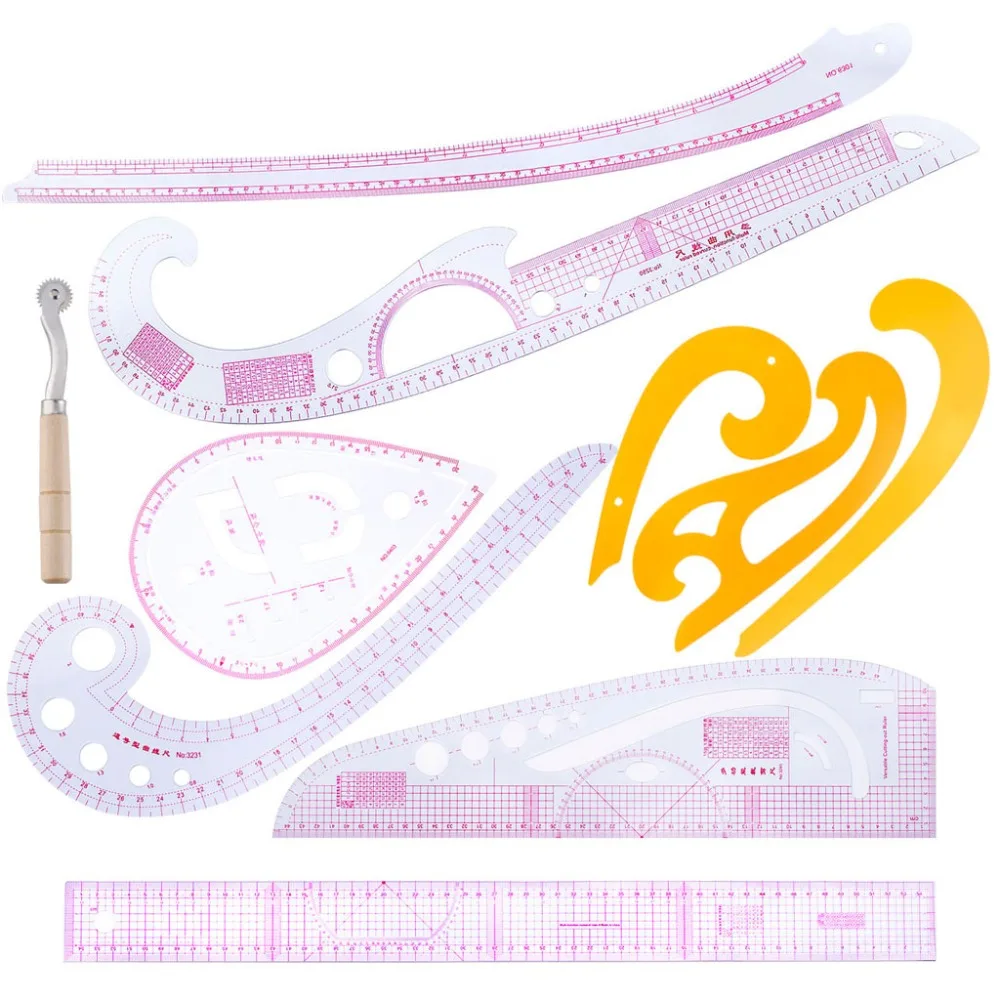 10Pcs/Set Tailor Drawing Comma Line Straight Cutting French Curve Ruler Sewing Clothing Rulers Tool
10Pcs/Set Tailor Drawing Comma Line Straight Cutting French Curve Ruler Sewing Clothing Rulers Tool