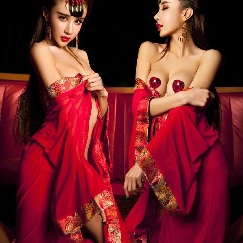 Top Quality 2 Pcs Women Temptation Night Robes Hot Sexy Red Floral Mesh Lingerie Fantasia Concubine Couple Game Cosplay Slips
Top Quality 2 Pcs Women Temptation Night Robes Hot Sexy Red Floral Mesh Lingerie Fantasia Concubine Couple Game Cosplay Slips