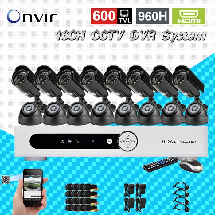 600TVL 16 Ch IR Крытый Открытый водонепроницаемый видео Камеры Скрытого