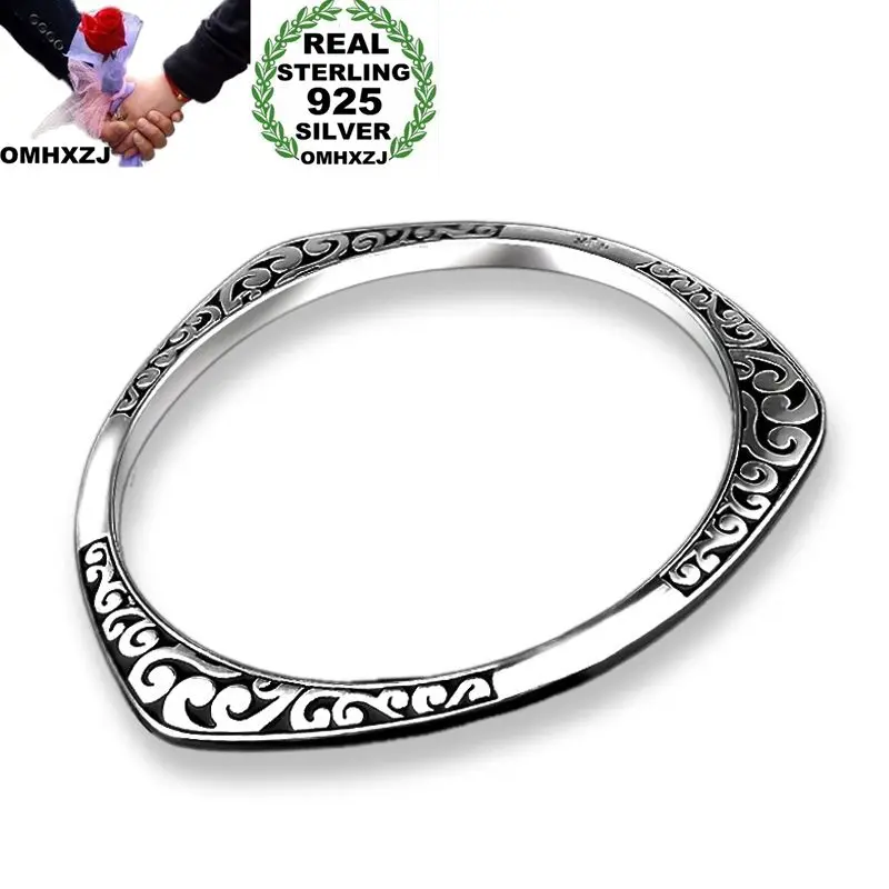 OMHXZJ Wholesale Personality Fashion Woman Girl Party Wedding Gift Silver Black Engraved Tai Silver Cuff Bangle Bracelet BR149
OMHXZJ Wholesale Personality Fashion Woman Girl Party Wedding Gift Silver Black Engraved Tai Silver Cuff Bangle Bracelet BR149